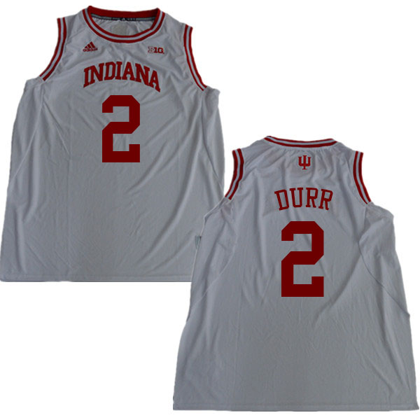 Men #2 Michael Durr Indiana Hoosiers College Basketball Jerseys Sale-White - Click Image to Close